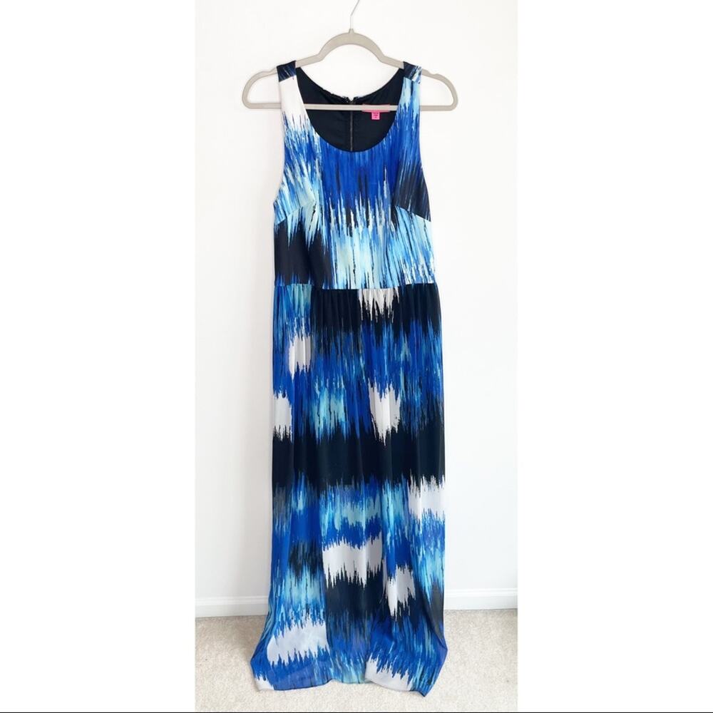 BETSEY JOHNSON Blue Printed Maxi Dress Size 14